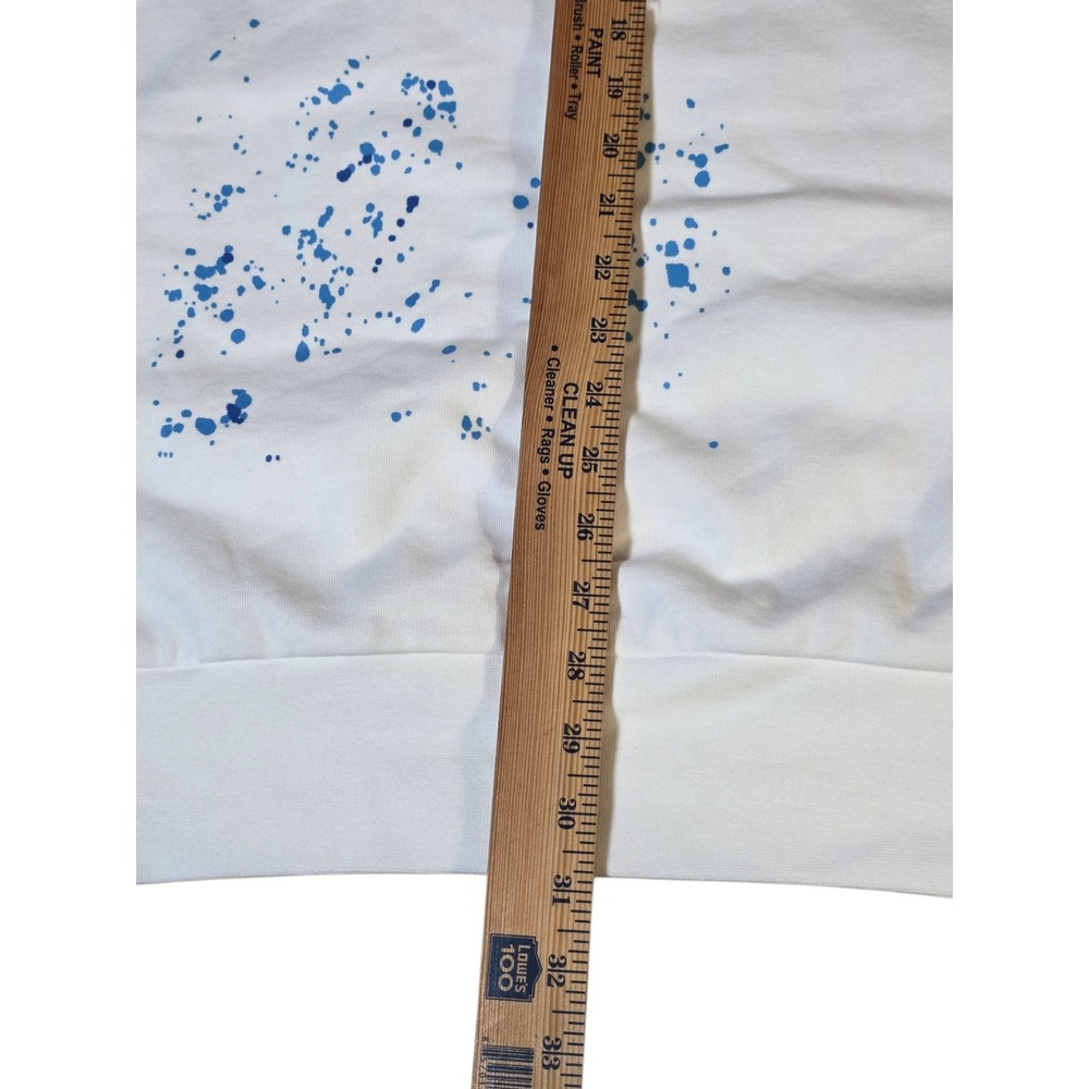 Polo Ralph Lauren Tie Dye Logo Crewneck Sweatshirt Mens XXL White Blue Splatter - Picture 6 of 10